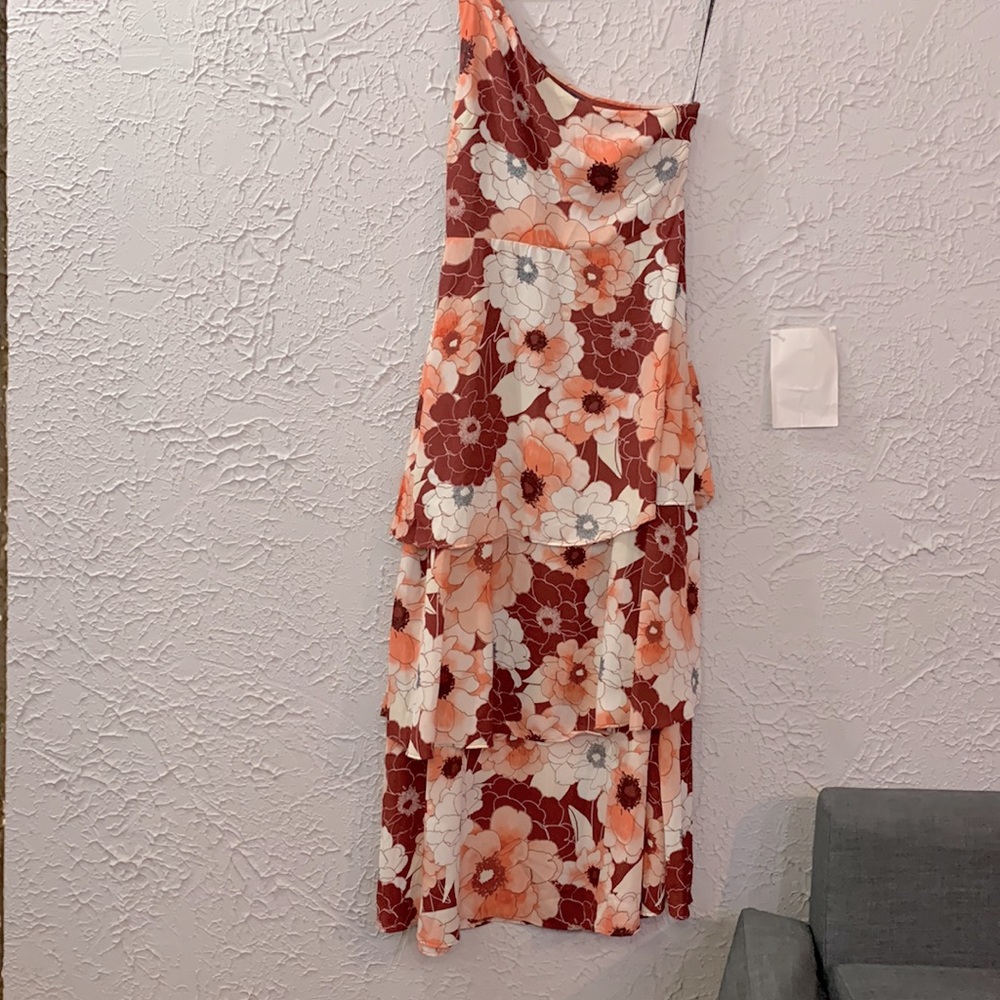 Rachel Roy Rita Maxi Dress Red White 10 Ruffles Tiered Travel Cruise Wedding - Picture 5 of 17
